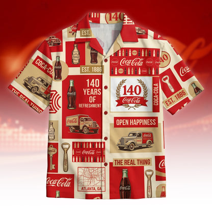 Cola 140th Anniversary Hawaii Shirt Beach Short V6