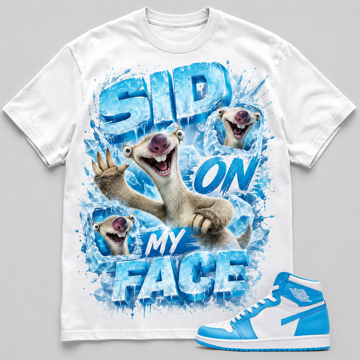 "SID ON MY FACE" Shirt To Match AJ 1 Retro High ‘UNC’, AJ 1 Matching Shirt