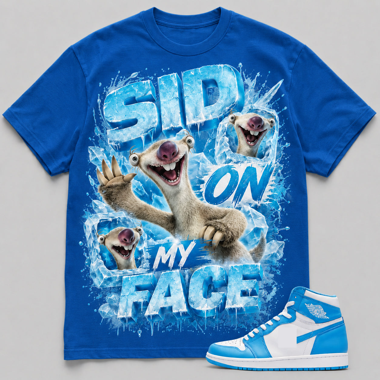 "SID ON MY FACE" Shirt To Match AJ 1 Retro High ‘UNC’, AJ 1 Matching Shirt