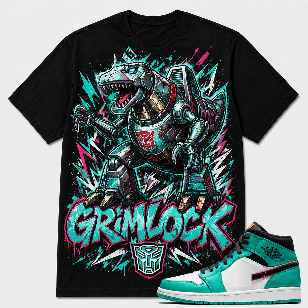 "GRIMLOCK" Shirt To Match AJ 1 Mid 'South Beach Turbo Green', AJ 1 Matching Shirt