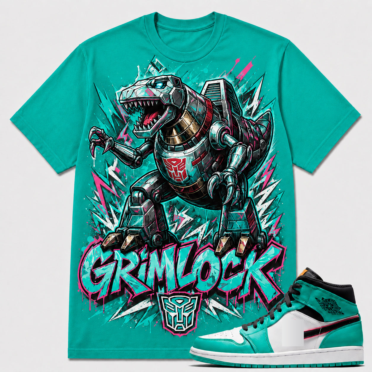 "GRIMLOCK" Shirt To Match AJ 1 Mid 'South Beach Turbo Green', AJ 1 Matching Shirt