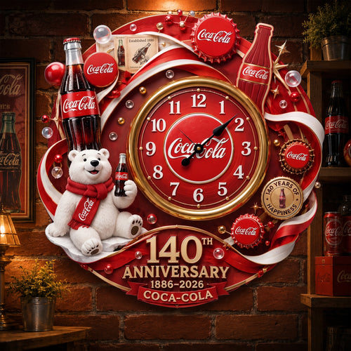 Cola 140th Anniversary Home Decorative 3D Visual Effect Acrylic Wall Clock V5