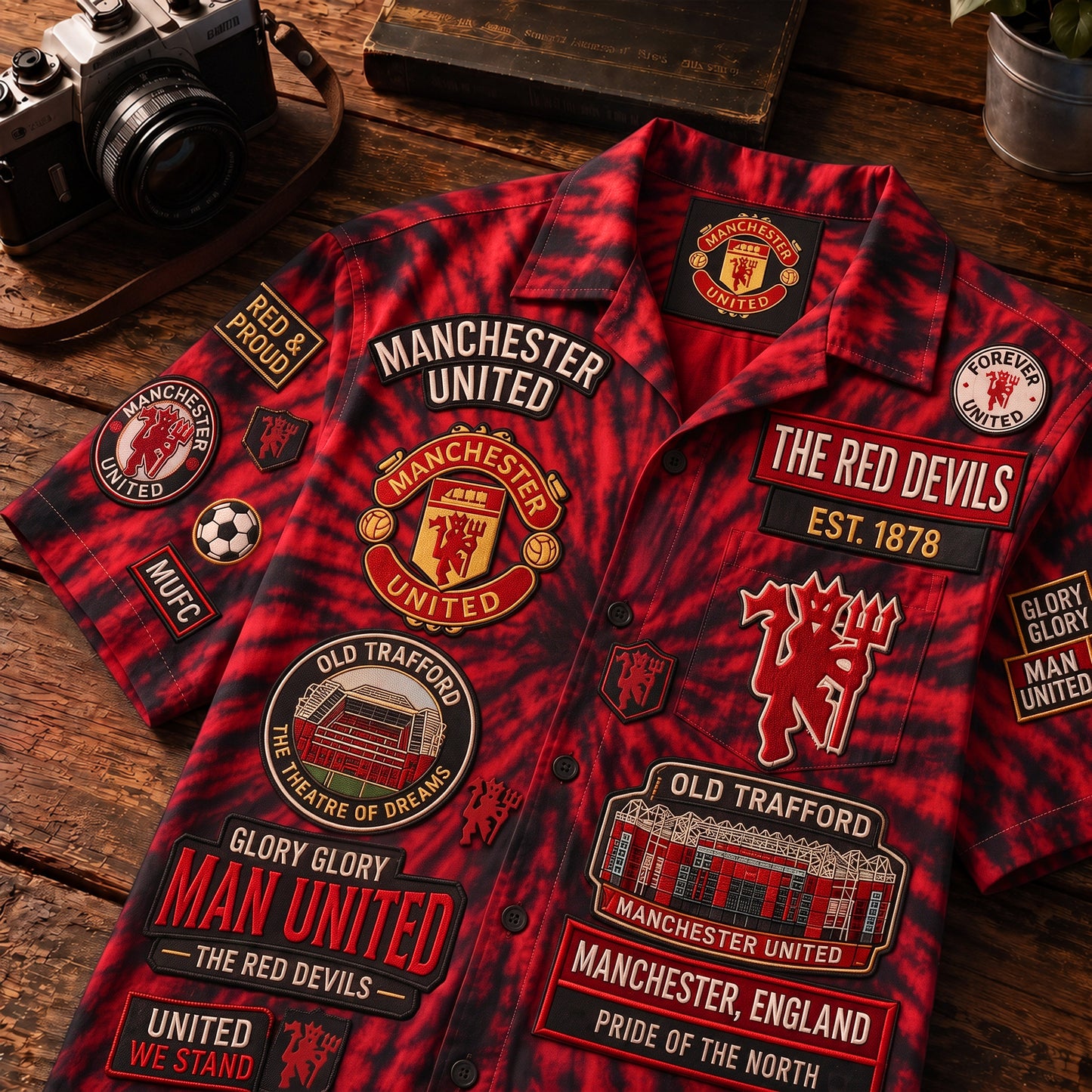 M.U The Red Devils EST. 1878 Hawaii Shirt Beach Short