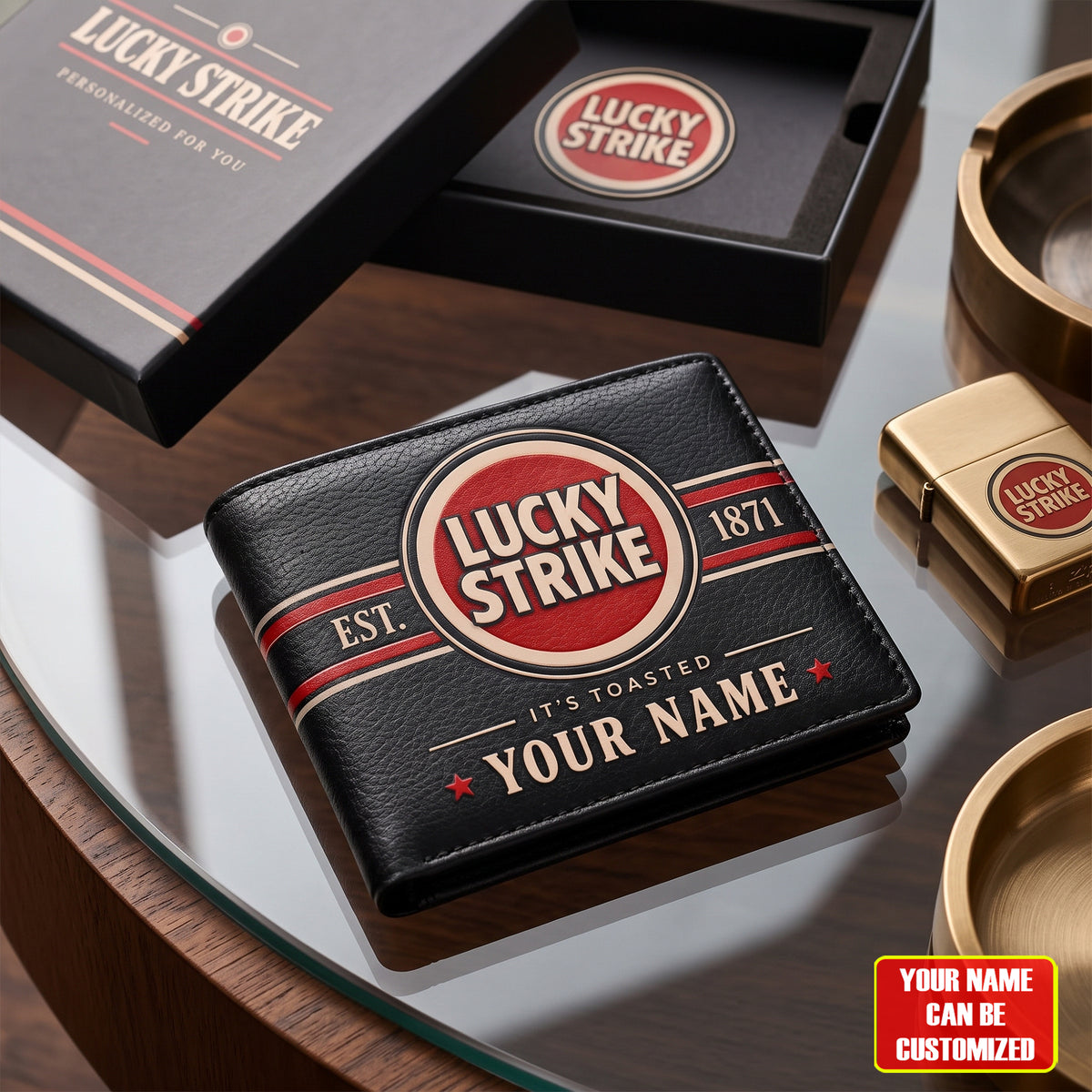 Lucky Strke It's Toasted Leather Wallet