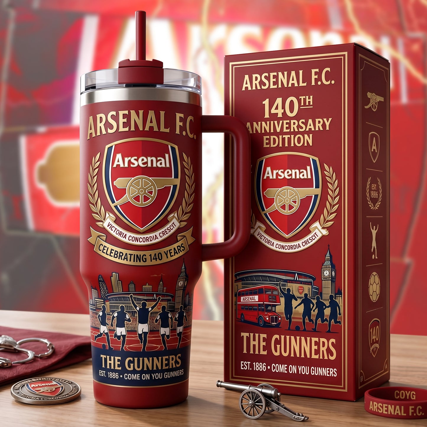 Ars 140th Anniversary Insulated Tumbler 30oz V3 , Ars The Gunners Tumbler 40oz
