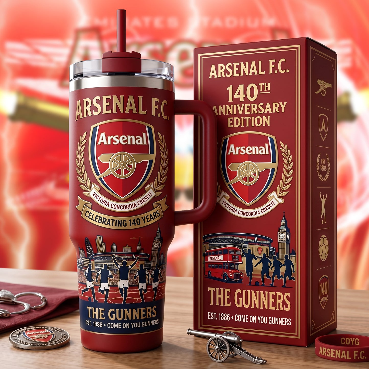 Ars 140th Anniversary Insulated Tumbler 30oz V3 , Ars The Gunners Tumbler 40oz