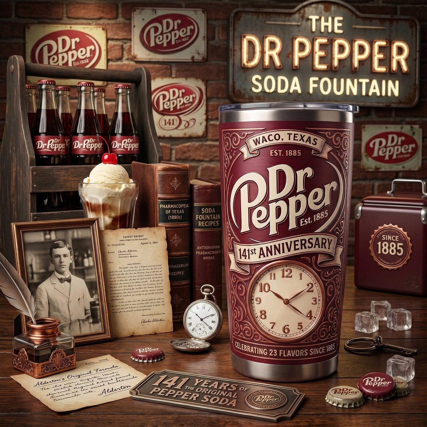 Dr Pepper 141st Anniversary Tumbler , Dr Pepper 20oz 30oz Cup