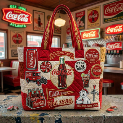 Cola EST. 1886 Quilted Tote Bag