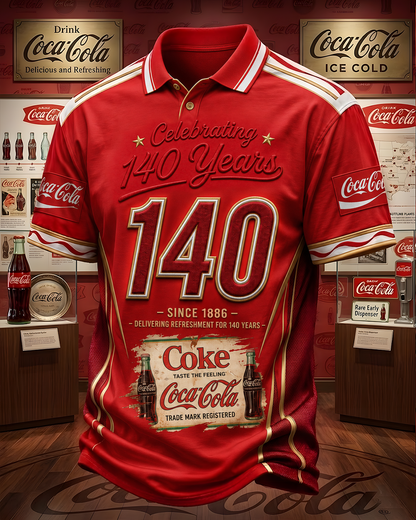 Cola 140th Anniversary Polo V7 , Cola Shirt , Cola 2026 Shirt
