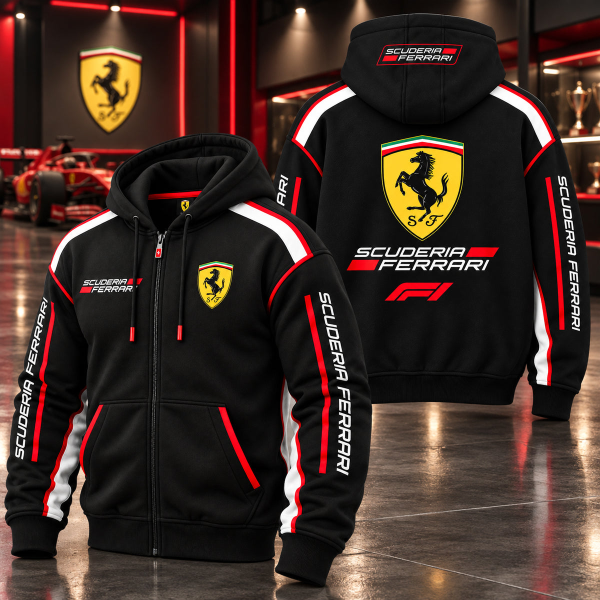 Scuderia Ferrar Racing Zip Hoodie , Racing Zip Hoodie