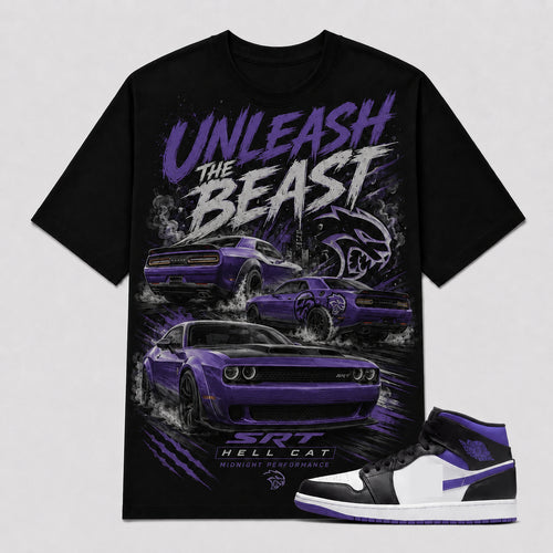 "SRT HELLCAT" Shirt To Match AJ 1 Mid Court Purple, AJ 1 Matching Shirt