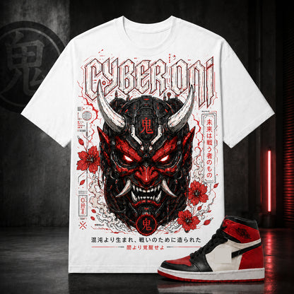 "ONI CYBERPUNK" Shirt To Match AJ 1 Retro High ‘Bred Toe’, AJ 1 Matching Shirt