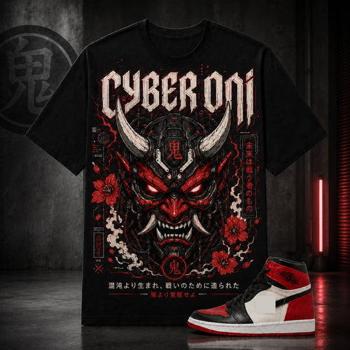 "ONI CYBERPUNK" Shirt To Match AJ 1 Retro High ‘Bred Toe’, AJ 1 Matching Shirt