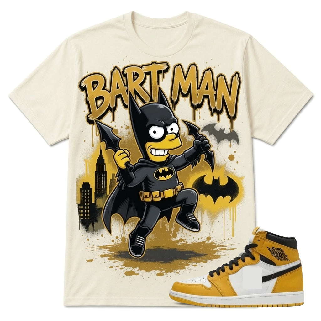 "BART MAN" Shirt To Match AJ 1 High Yellow Ochre, AJ 1 Matching Shirt