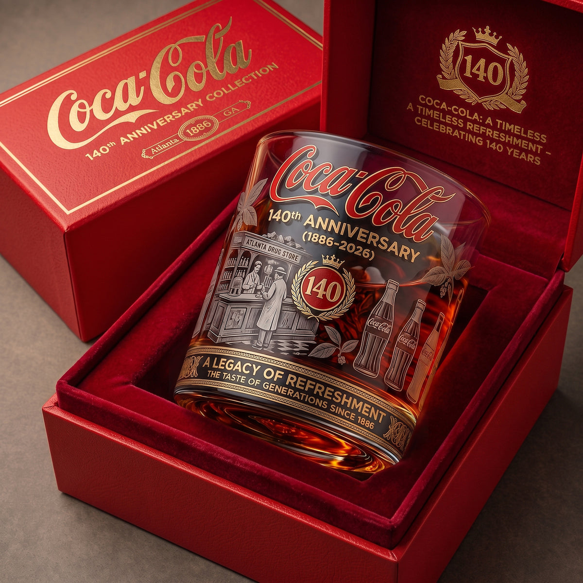 Cola 140TH Anniversary Glass V6 , Cola Glass