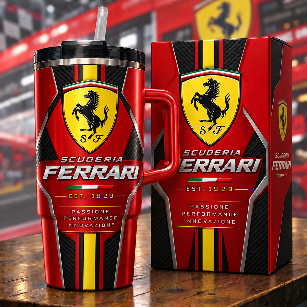 Scuderia Ferrar Insulated Tumbler 30oz , Racing Tumbler 40oz