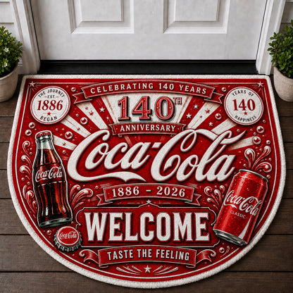 Cola 140th Anniversary Circular Doormat, Cola Doormat