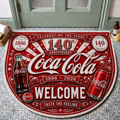 Cola 140th Anniversary Circular Doormat, Cola Doormat