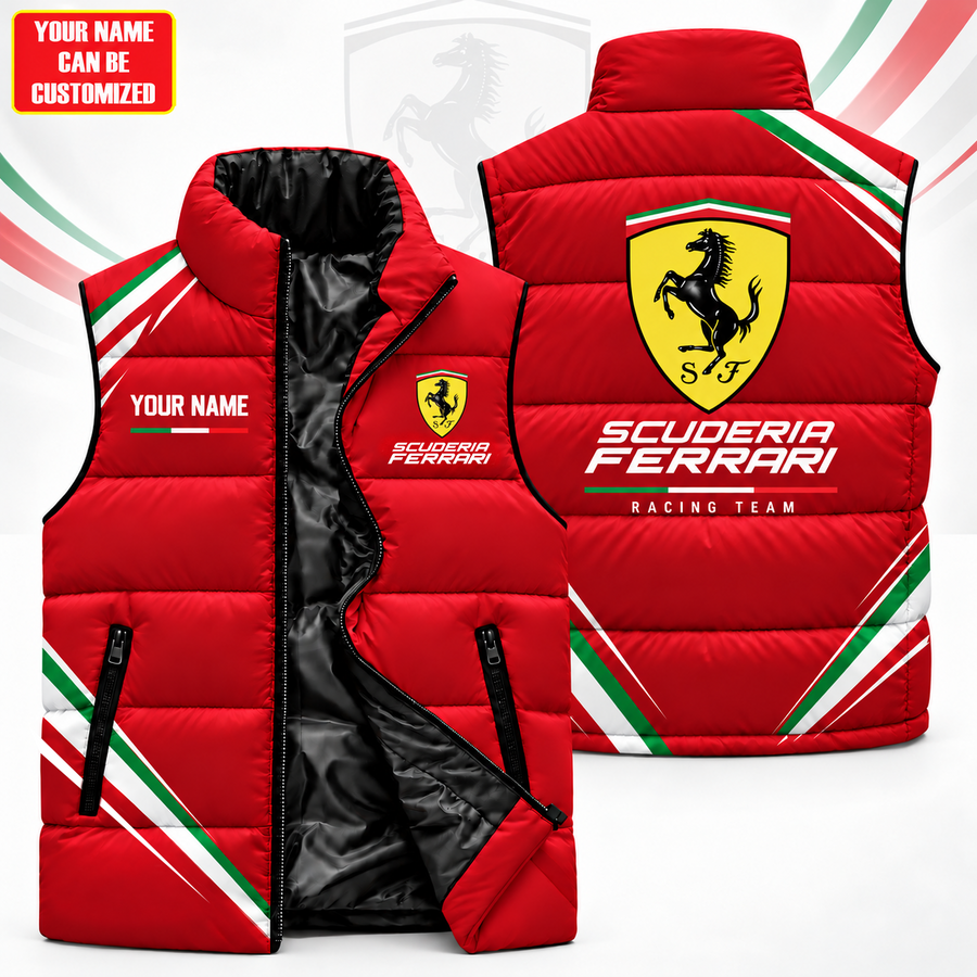 Scuderia Ferrar Racing Sleeveless Windproof Puffer Jacket