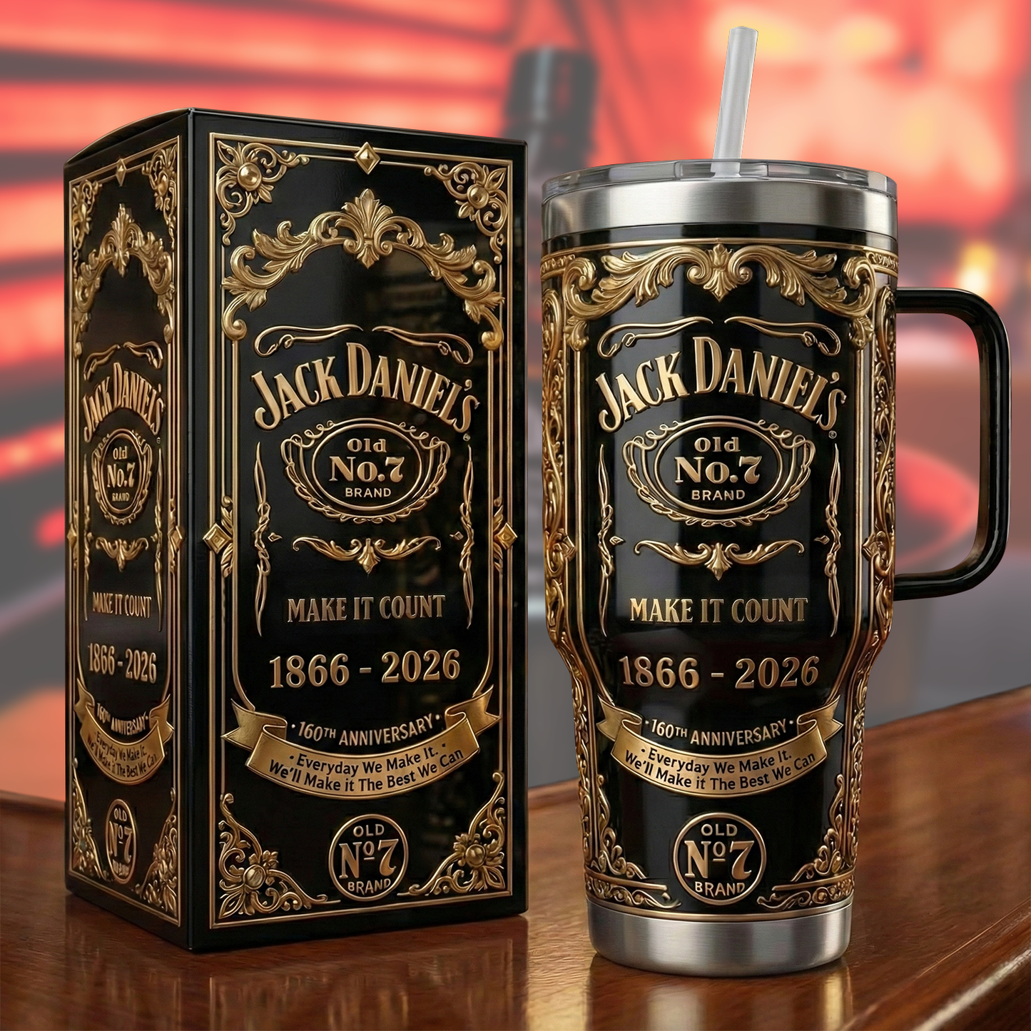 Jack Dani 160TH Anniversary Insulated Tumbler 30oz V2 , Jack Dani Tumbler 40oz