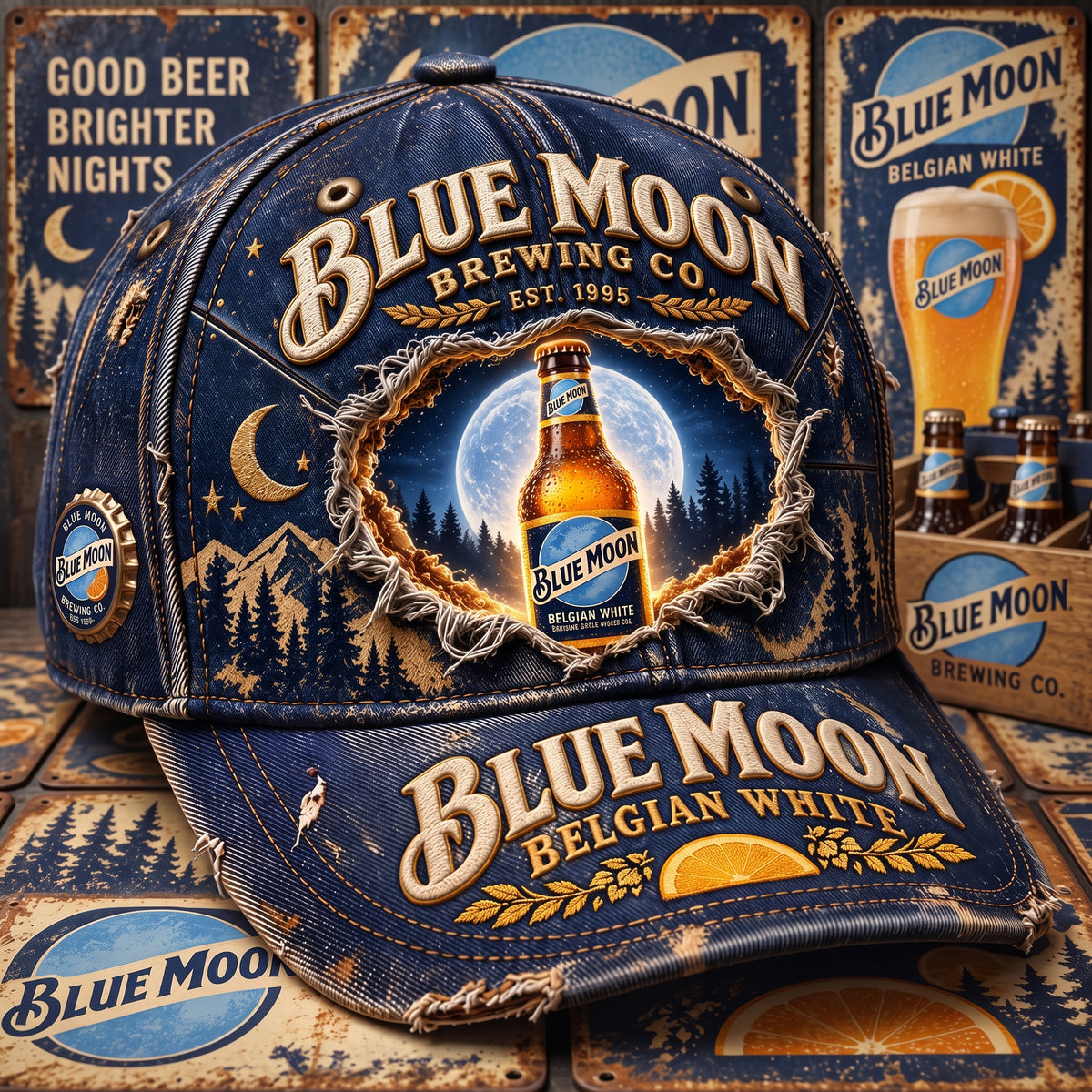 Blue Mon EST. 1995 Cap, Blue Mon Vintage Cap