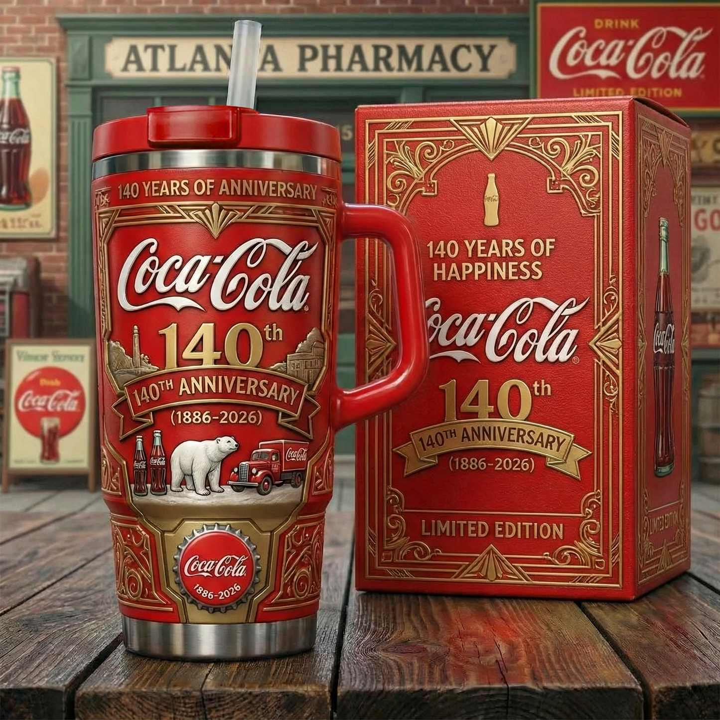 Cola 140TH Anniversary Insulated Tumbler 30oz , Cola Tumbler 40oz