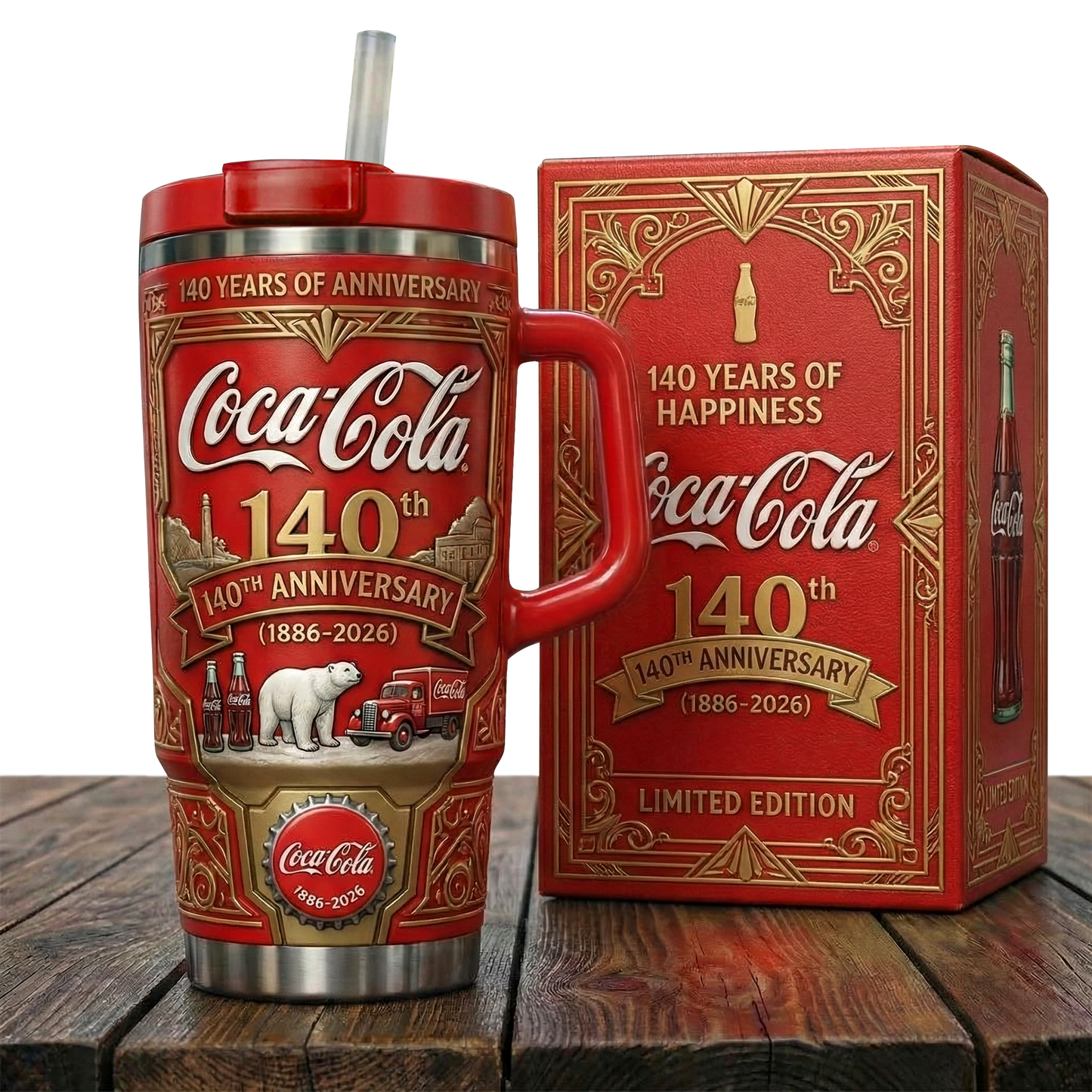 Cola 140TH Anniversary Insulated Tumbler 30oz , Cola Tumbler 40oz