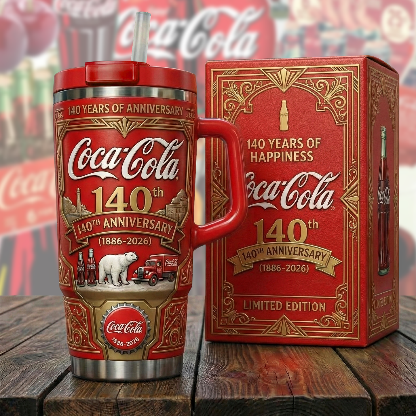Cola 140TH Anniversary Insulated Tumbler 30oz , Cola Tumbler 40oz