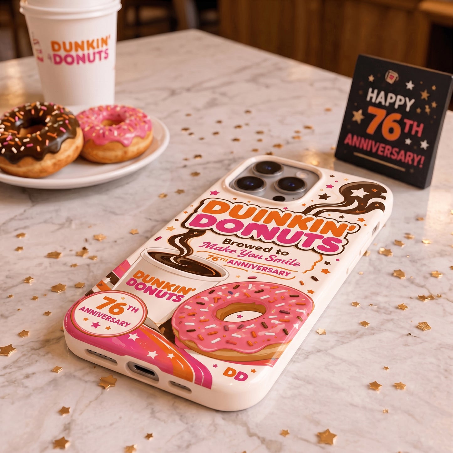 Dnkin Dnuts 76th Anniversary Phone Case - Dnkin Dnuts Full Print Phone Case