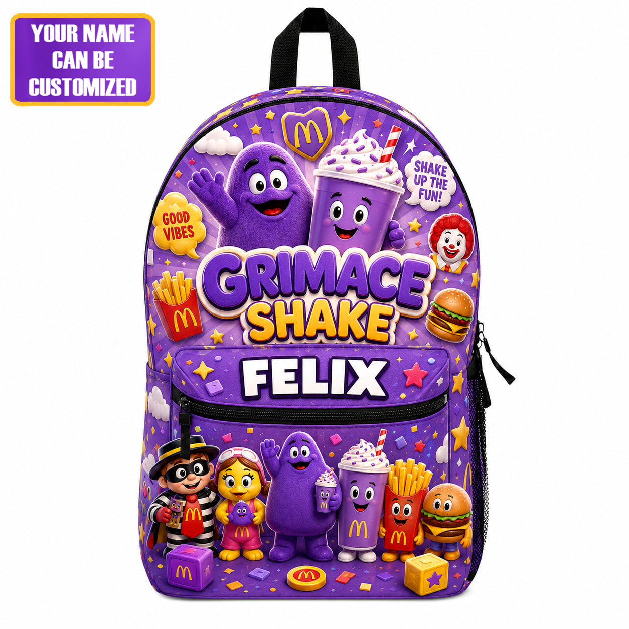 Personalized Grimace Shake Backpack, McDonald's Backpack