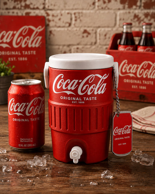 Cola Original Taste Mini Cooler Jug Can Holder, Cola Lover Desk Decor