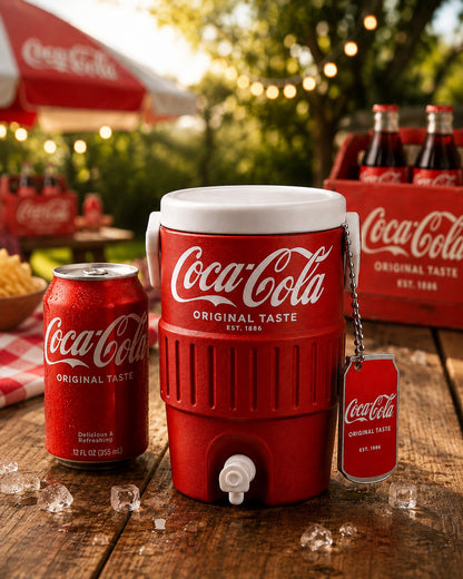 Cola Original Taste Mini Cooler Jug Can Holder, Cola Lover Desk Decor