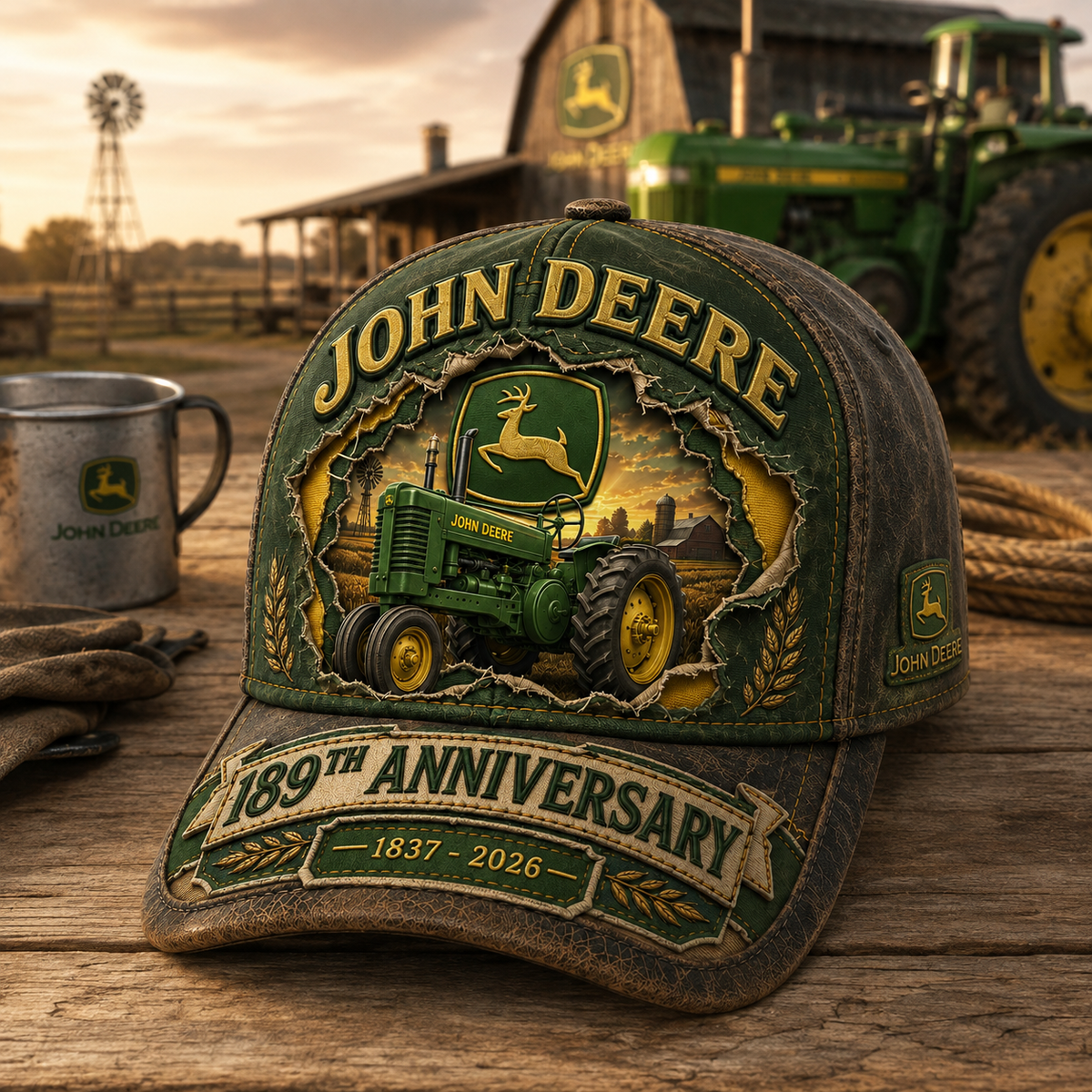 J.Deere 189th Anniversary Cap , J.Deere Vintage Cap