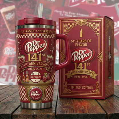Dr Pepper 141ST Anniversary Insulated Tumbler 30oz , Dr Pepper Tumbler 40oz