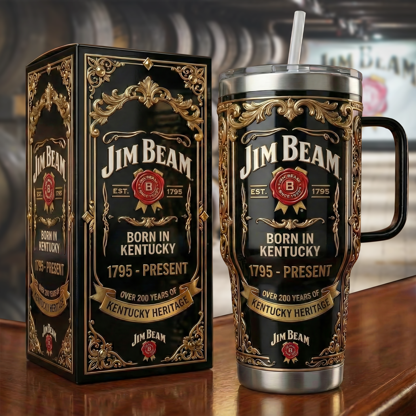 Jm Bm EST. 1795 Insulated Tumbler 30oz , Jm Bm Tumbler 40oz