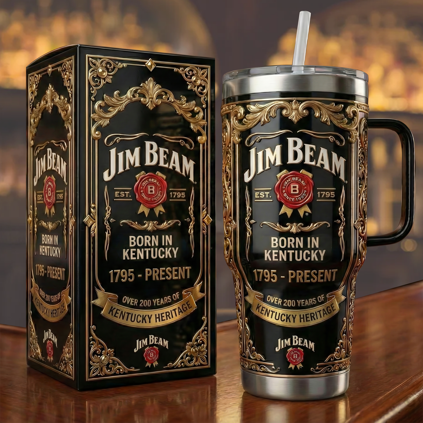 Jm Bm EST. 1795 Insulated Tumbler 30oz , Jm Bm Tumbler 40oz