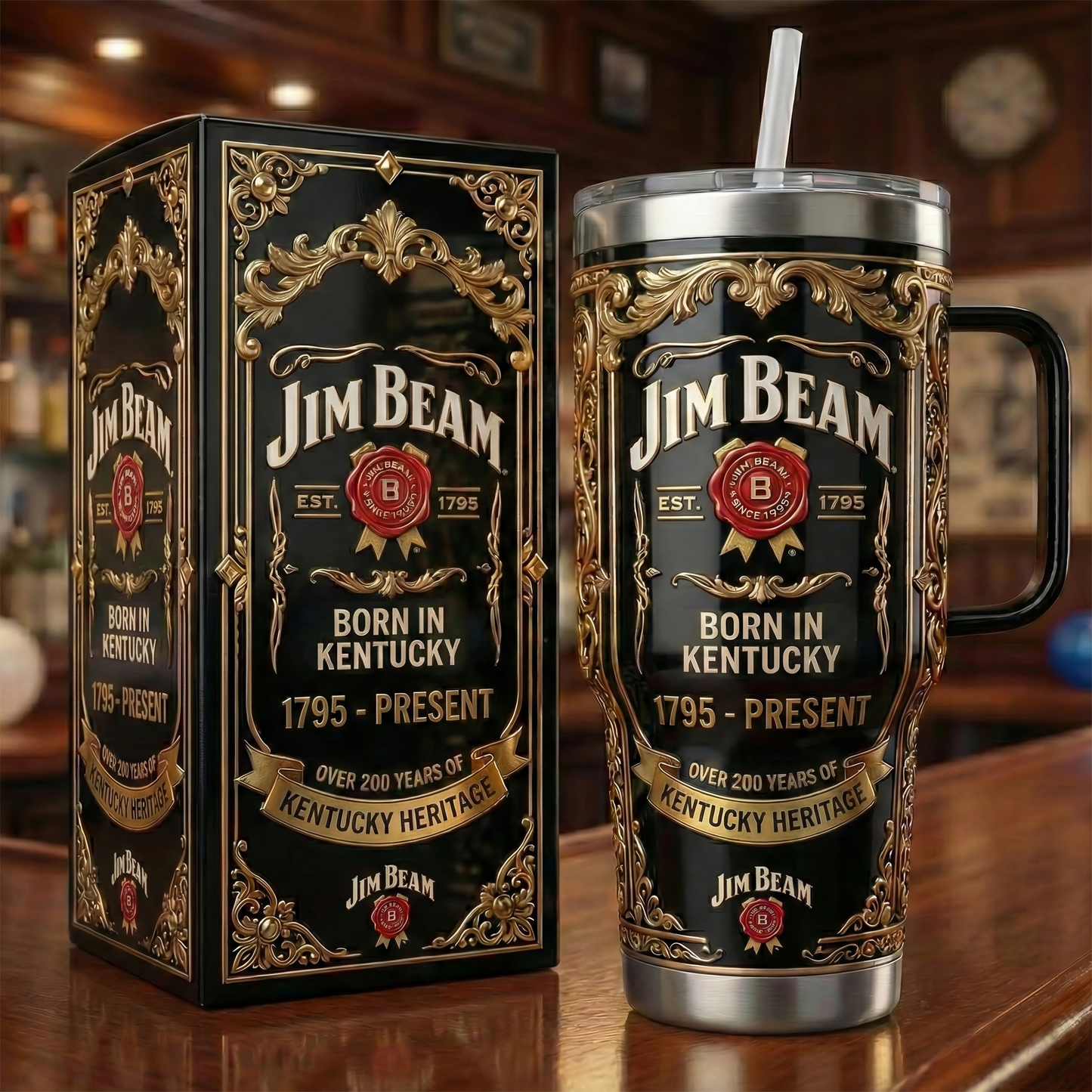 Jm Bm EST. 1795 Insulated Tumbler 30oz , Jm Bm Tumbler 40oz