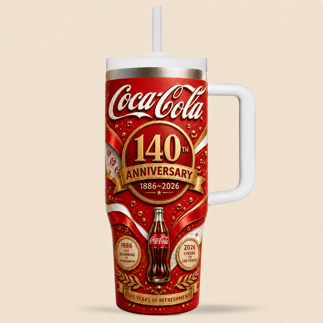 Cola 140th Anniversary Insulated Tumbler 30oz V22, Cola Tumbler 40oz (1886 - 2026)