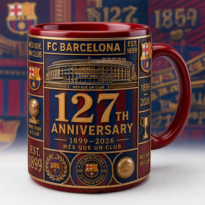 Barca 127th Anniversary Accent Mug V2, Cream Mug Gifts , Holiday Gifts