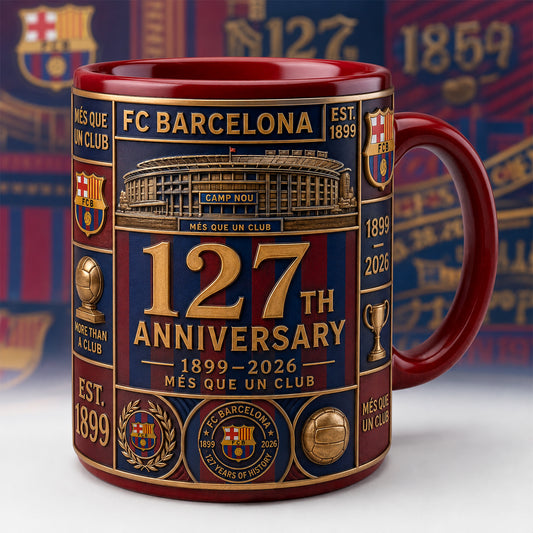 Barca 127th Anniversary Accent Mug V2, Cream Mug Gifts , Holiday Gifts
