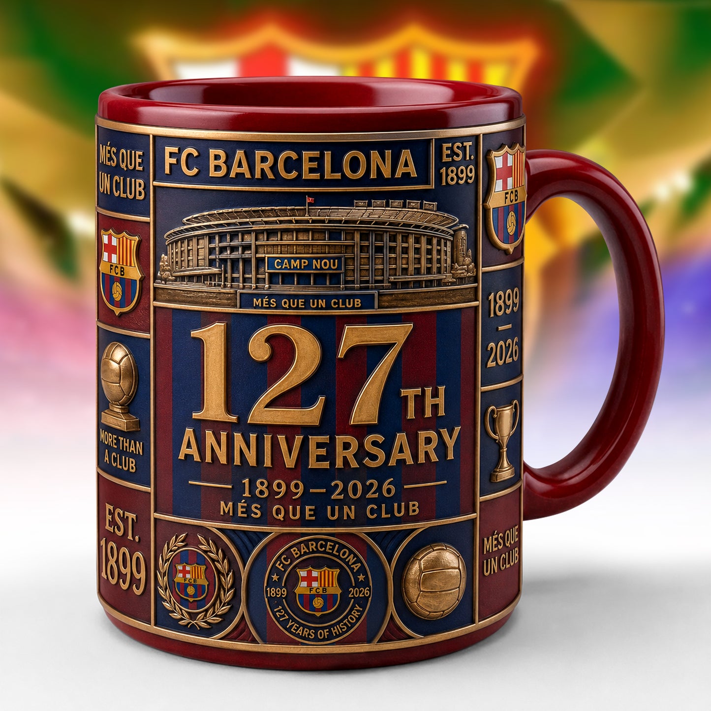 Barca 127th Anniversary Accent Mug V2, Cream Mug Gifts , Holiday Gifts