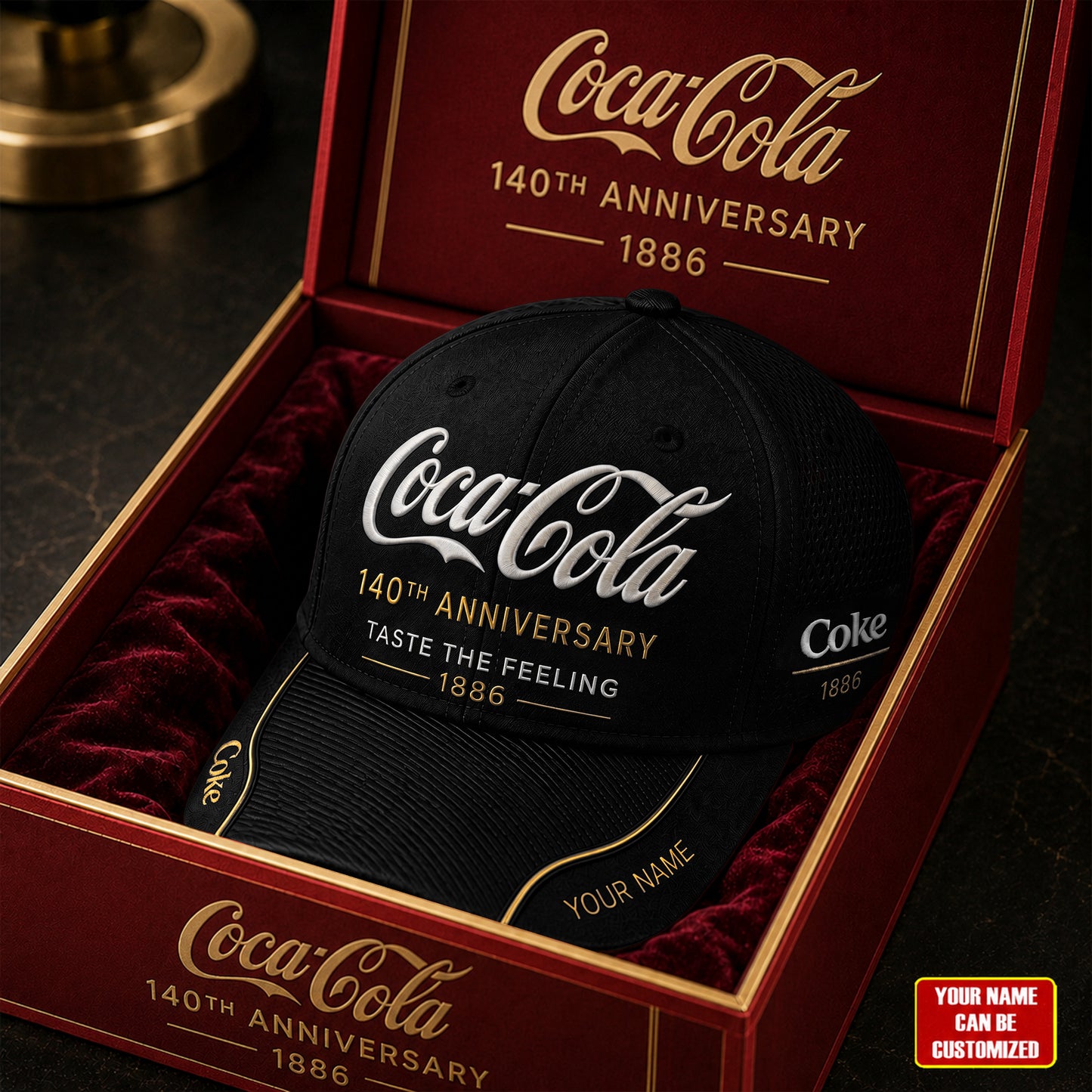 Personalized Cola 140th Anniversary Cap V31, Cola Taste The Feeling Vintage Cap