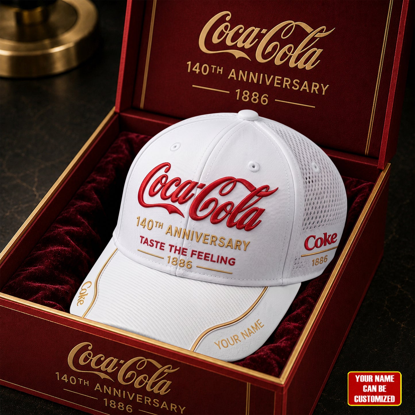 Personalized Cola 140th Anniversary Cap V31, Cola Taste The Feeling Vintage Cap