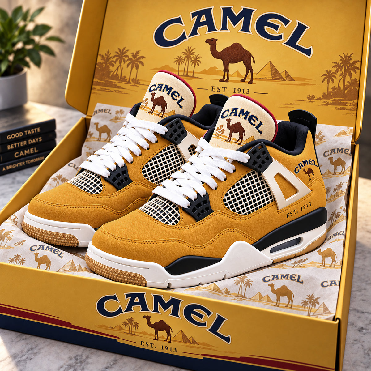 Camel EST. 1913 AJ4 Custom Sneaker