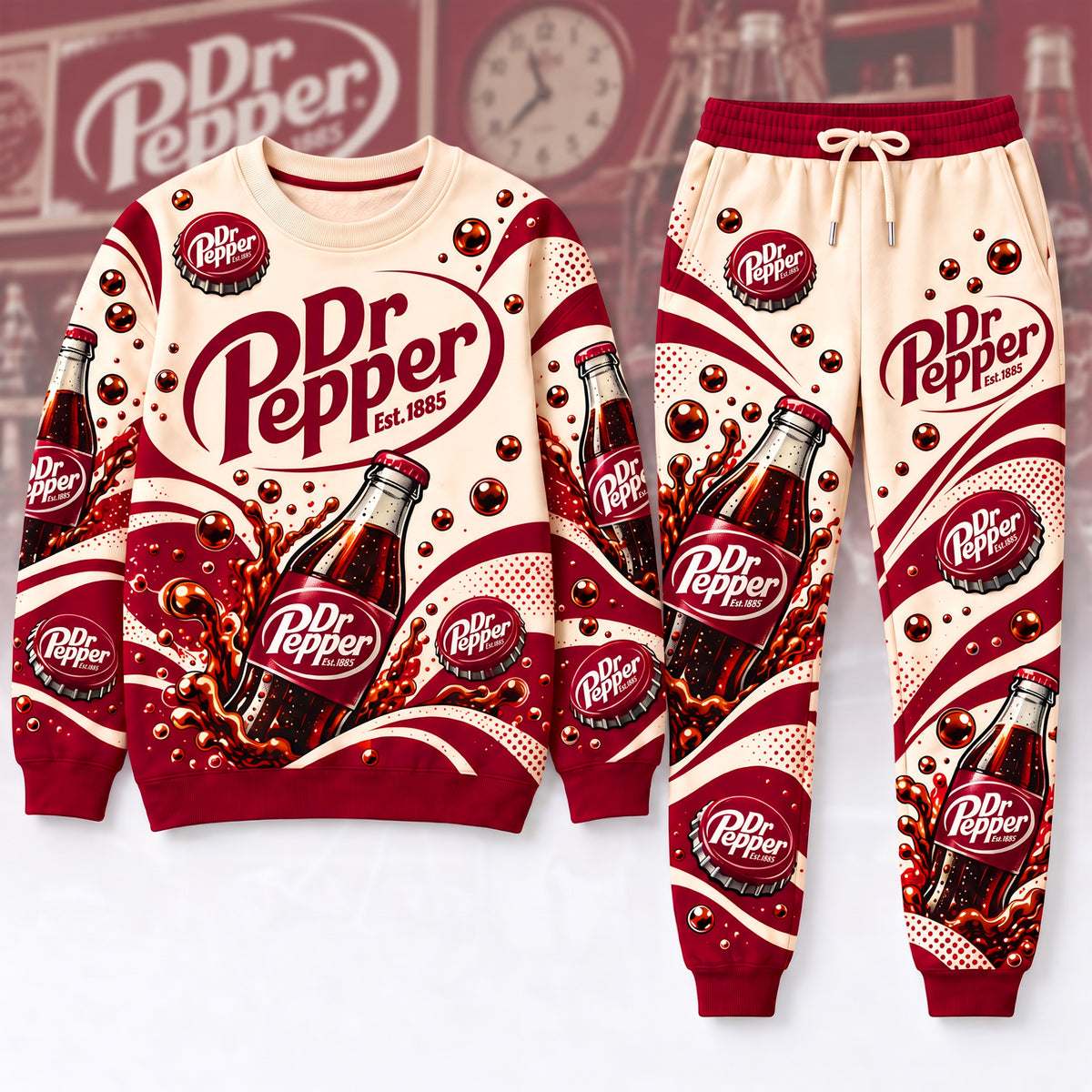 Dr Pepper EST. 1885 Unisex Sweatshirt And Sweatpant Set