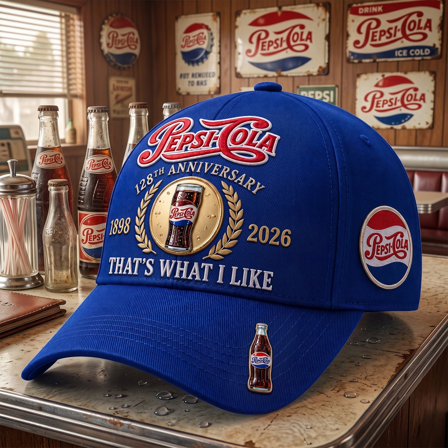 Pepsi 128th Anniversary Cap , Pepsi Vintage Cap