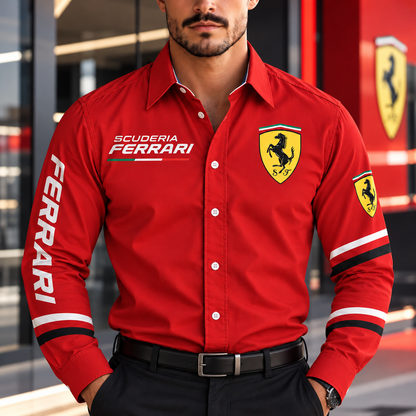 Scuderia Ferrar Racing Luxury Button-Up Shirt
