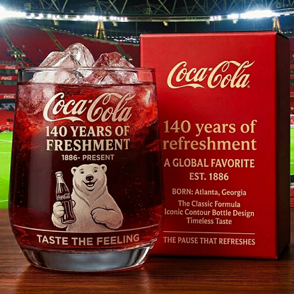 Personalized Cola 140 Years Anniversary Whisky , Cola Whiskey Glass