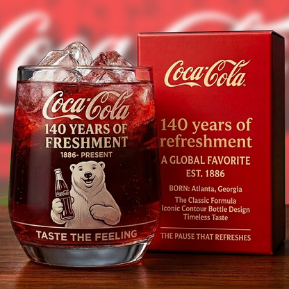 Personalized Cola 140 Years Anniversary Whisky , Cola Whiskey Glass