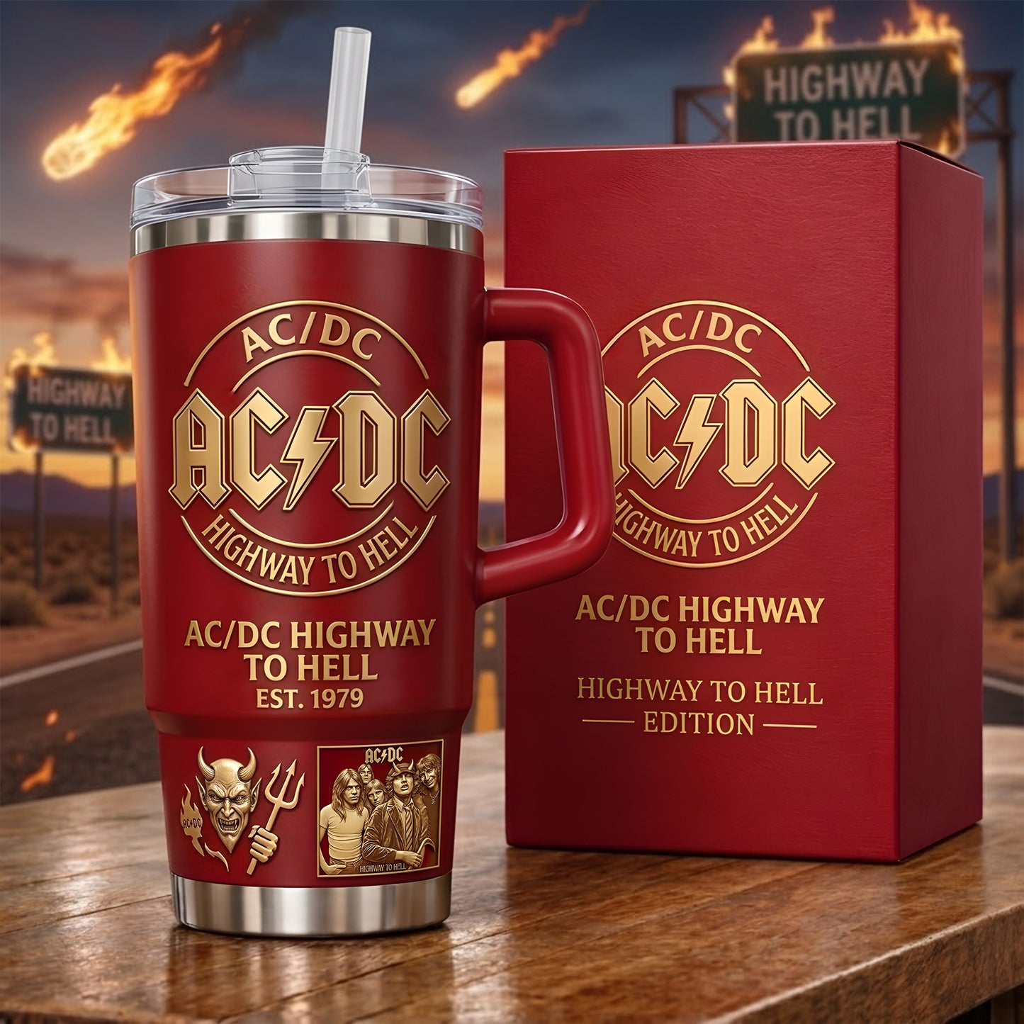 AC Highway To Hell Insulated Tumbler 30oz , AC Tumbler 40oz